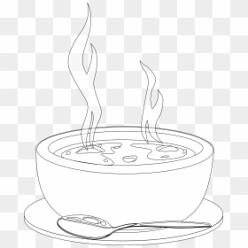 Black And White Panda - Soup Clipart Black And White Png, Transparent Png - bowl of soup png