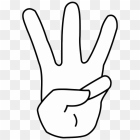 Transparent Fingers Crossed Clipart - Black And White Clipart Three, HD Png Download - fingers crossed png