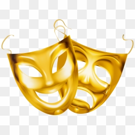 Transparent Acting Clipart - Theater Masks Png, Png Download - gold masquerade mask png