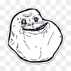 Forever Alone Face Png, Transparent Png - forever alone meme png