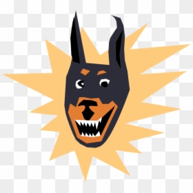 Doberman Vector Attack Dog - Illustration, HD Png Download - angry dog png