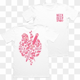 Rose Petals Tee - Neck Deep White Shirt, HD Png Download - angry dog png