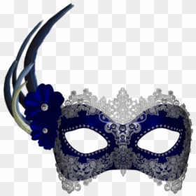 Blue Masquerade Mask Png, Transparent Png - gold masquerade mask png