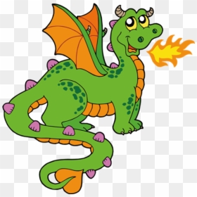 Cartoon Dragon Clipart - Fire Breathing Dragon Clipart, HD Png Download - fire breathing dragon png