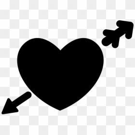 Heart In Love With Cupid Arrow - Black Heart Arrow Png, Transparent Png - cupid arrow png