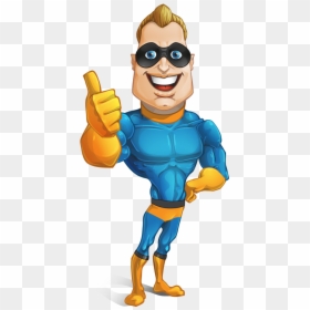 Flyer Man - Cartoon Characters With Superpowers, HD Png Download - png smile