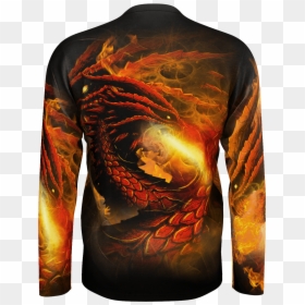 Long-sleeved T-shirt, HD Png Download - fire breathing dragon png