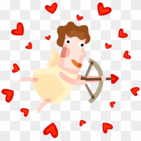 Vector Illustration Of Cupid God Of Desire And Erotic - Vector Graphics, HD Png Download - cupid arrow png