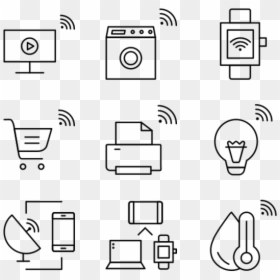 Internet Of Things - Line Art, HD Png Download - wifi icons png