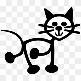 Cat Stick Figure Clip Art, HD Png Download - stick people png