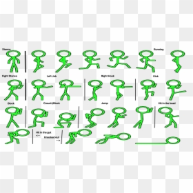 Transparent Two Stick People Clipart - Fighting Stickman Sprite Sheet, HD Png Download - stick people png