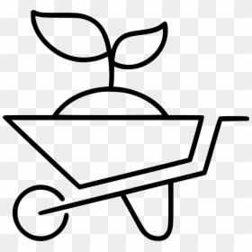 Line Art,coloring Art,parallel - Landscaping Icon, HD Png Download - wheelbarrow png