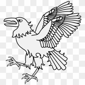 Heraldry Raven Rising, HD Png Download - raven feather png