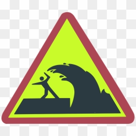 Tidal Wave, Spring Tide, Wave, Danger, Watch Out, Sign - Tsunami Warning Sign, HD Png Download - wave silhouette png