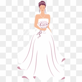 Transparent Wedding Dress Clipart - Bride, HD Png Download - wedding dress clipart png
