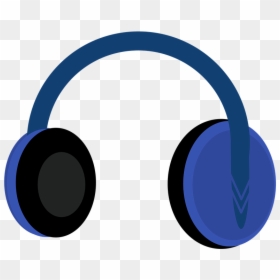 Headphones, Blue, Black, Vector, Illustration - Circle, HD Png Download - headphone vector png