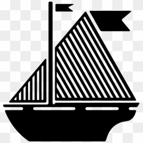 Sail Boat Silhouette Big - Boat Blue, HD Png Download - wave silhouette png