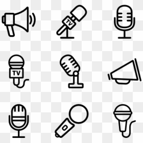 Mic Icon Packs - Hand Drawn Social Media Icons Png, Transparent Png - mic vector png