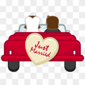 #ftestickers #cartoon #car #couple #wedding #justmarried - Just Married Car Png, Transparent Png - wedding couple cartoon png