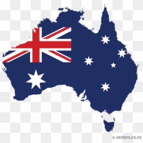 Australia Flag Map Vector, HD Png Download - word map png