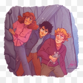 Hermione Ron Y Harry Drawing, HD Png Download - harry potter png tumblr