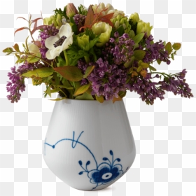 Royal Copenhagen Blue Fluted Mega Vase Medium - Royal Copenhagen Vase 15 Cm, HD Png Download - big flower vase png