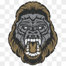 Transparent Gorilla Face Png - Angry Gorilla Face Vector, Png Download - follow me on twitter png