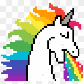 Rainbow Unicorn Pixel Art, HD Png Download - monopoly guy png