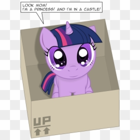 Negasun, Box, Cardboard Box, Cute, Dialogue, Filly, - Twilight Sparkle Cute Memes, HD Png Download - cute dialogue box png