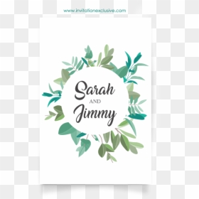 Plant Wedding Card Design Circle2 - Wedding Invitation Templates Mint Green, HD Png Download - marriage card design png