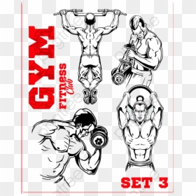 Transparent Fitness Clipart - Bodybuilding Gym Clipart, HD Png Download - bodybuilding icon png