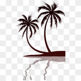 Coconut Tree Clipart Easy - Beautiful Sunset With Palm Trees On Background, HD Png Download - coconut tree clipart png