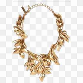 Gold Jewellery Download Transparent Png Image - Oscar De La Renta Leaves Gold Necklace, Png Download - gold ornaments chain png