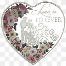 Silver Flowers In Love Heart, HD Png Download - love forever png