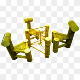 Bamboo Set Of 3 Chairs And Triangular Top Tea Table - Playground, HD Png Download - tea table png
