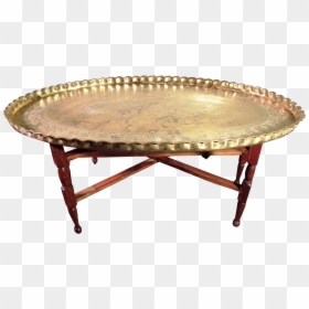 M#century Large Oval Moroccan Brass Tea Table On Chairish - Coffee Table, HD Png Download - tea table png
