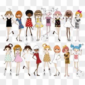 Download Hd Cute Drawings - Cartoon Clip Art Ladies Golf, HD Png Download - fashion girls png
