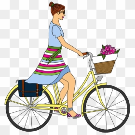 Yellow Bike Pink Peonies - Hybrid Bicycle, HD Png Download - bike png for photoshop
