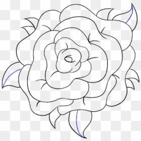 Rose Flower Sketch, HD Png Download - flower top view png