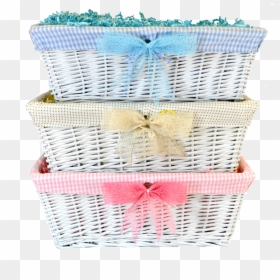 Empty White Wicker Large Baby Basket - Storage Basket, HD Png Download - empty basket png
