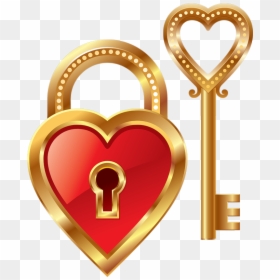 Padlock Clipart Pink - Heart Lock, HD Png Download - lock key png