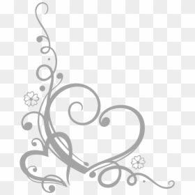 Transparent Swirl Frame Png - Wedding Scroll Clipart, Png Download - wedding heart clipart png