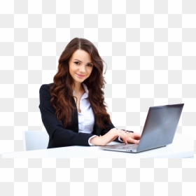 Woman In Office On Laptop , Png Download - Corporate Woman Cartoon, Transparent Png - woman with laptop png