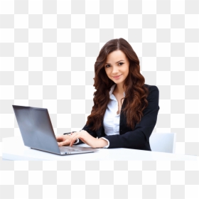 Transparent Woman Office Worker Clipart - Office Girl Image Png, Png Download - woman with laptop png