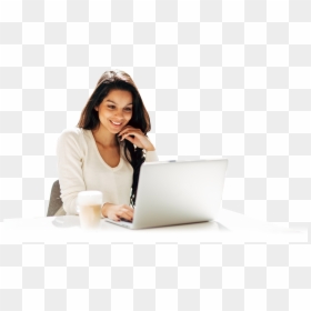 Woman Working Computer Transparent Background, HD Png Download - woman with laptop png