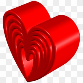 Love 3d Heart Beautiful Image Wallpaper In Red Colour - Heart, HD Png Download - 3d heart symbol png