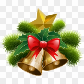Christmas Bells And Bow Png Clip Art Image - Christmas Bell Png, Transparent Png - xmas bells png