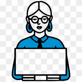 An Adult Woman Sits At Her Laptop Wearing Professional, HD Png Download - woman with laptop png