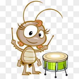 Drum,cartoon,clip Drum,musician - Cucarachita De La Gallina Pintadita, HD Png Download - water drum png