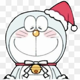 #cute #doraemon #santa #merrychristmas - Doraemon Christmas Drawing, HD Png Download - doraemon face png